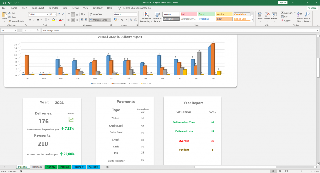 Order Delivery Control Worksheet - Spreadsheets Templates